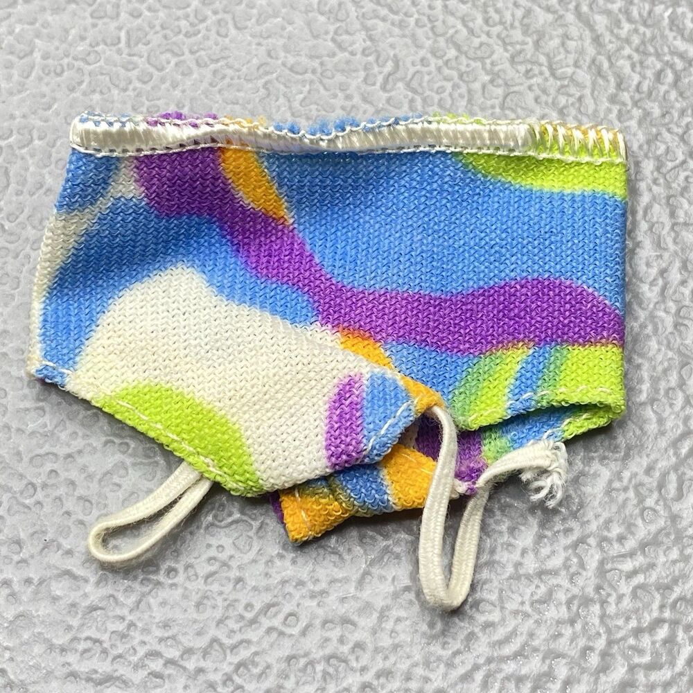 Vintage 1970s Barbie Clone MOD Psychedelic Swirl Tricot Halter Mini Skirt Bikini - Picture 6 of 7
